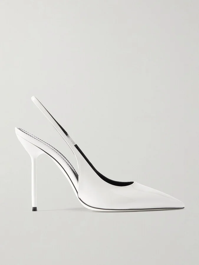 Paris Texas - Lidia Patent-leather Slingback Pumps - White