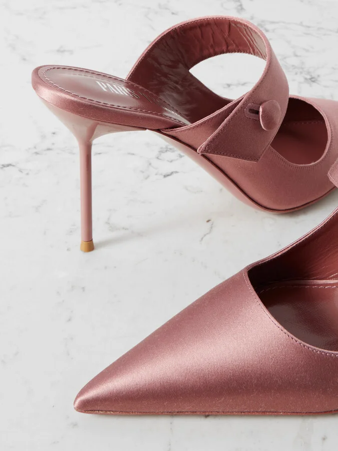 Paris Texas - Lidia Satin Mules - Pink - Image 4