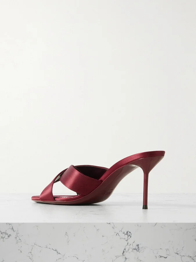 Paris Texas - Lidia Satin Mules - Red - Image 3