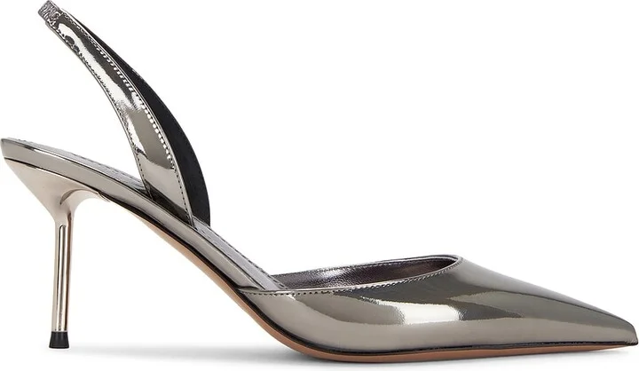 Paris Texas Lidia Slingback Heel 75 in Metallic Silver