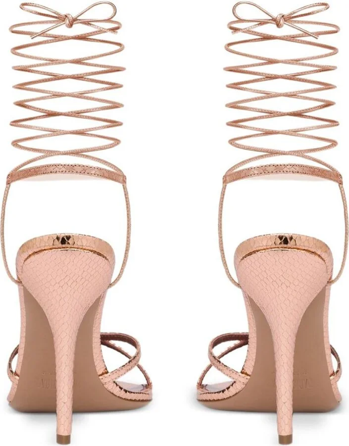 Paris Texas 'Linda' Sandals With Heel In Gold Leather - Image 3