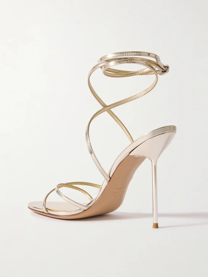 Paris Texas - Liz Metallic-leather Sandals - Gold - Image 3