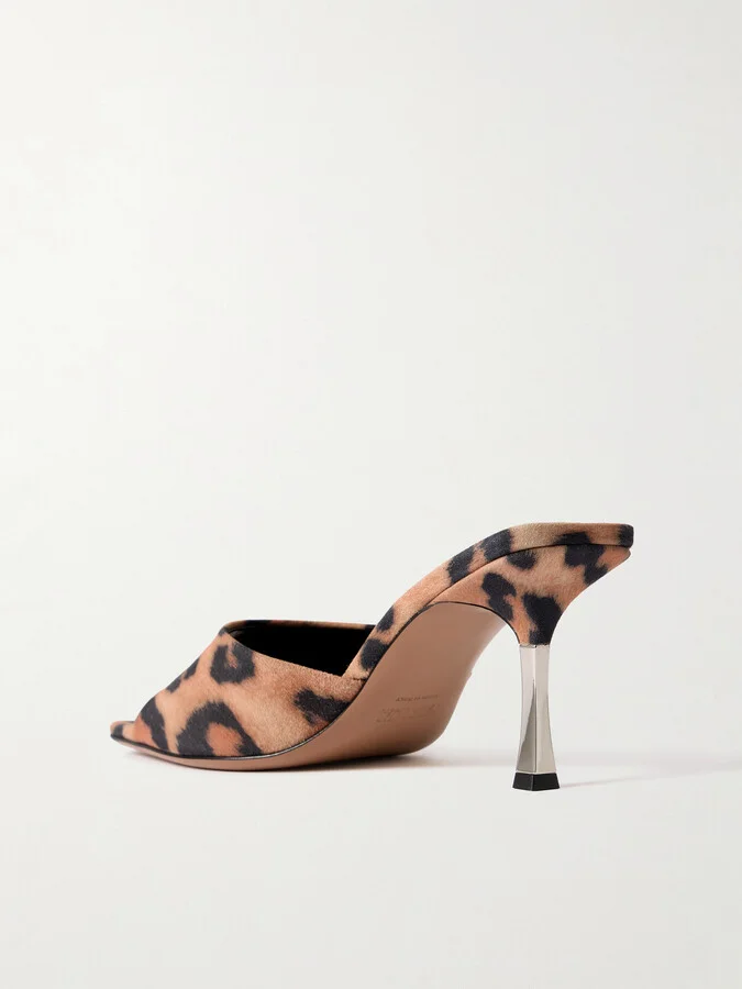 Paris Texas - Lorena Leopard-print Suede Mules - Animal print - Image 3