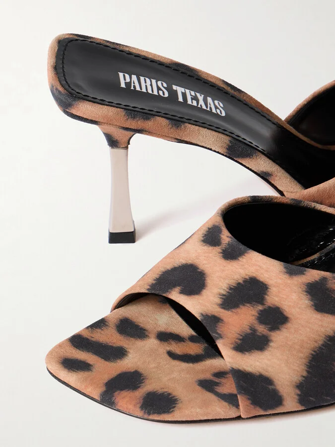 Paris Texas - Lorena Leopard-print Suede Mules - Animal print - Image 4
