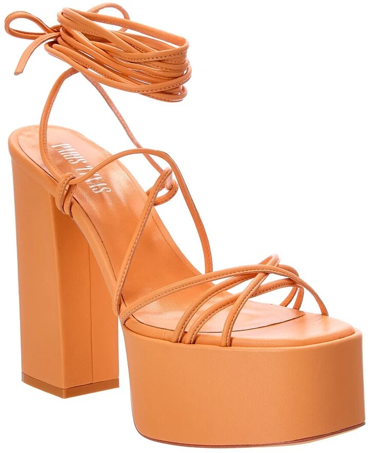 Paris Texas Malena Leather Platform Sandal