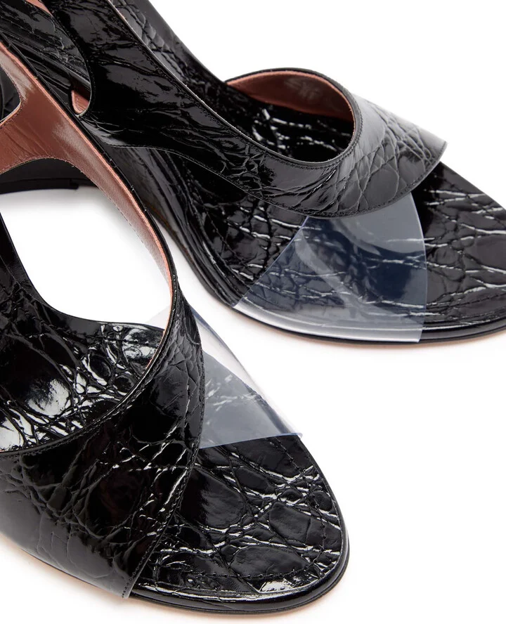 Paris Texas Marielle 105 Crocodile-effect Patent Leather Sandals - Image 3