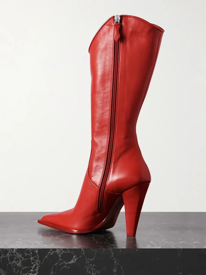Paris Texas - + Nadia Lee Cohen Leather Boots - Red - Image 3