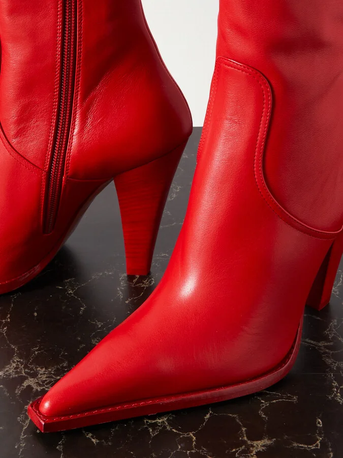 Paris Texas - + Nadia Lee Cohen Leather Boots - Red - Image 4