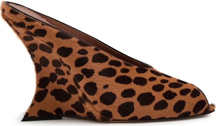 Paris Texas Nina 110 Leopard-print Calf Hair Mules