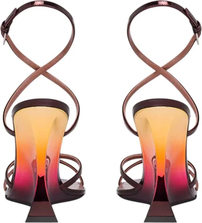 Paris Texas Nina Sandal 105 Mirror Leather Sandals Color Wine Sunset - Image 4