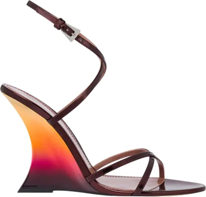 Paris Texas Nina Sandal 105 Mirror Leather Sandals Color Wine Sunset