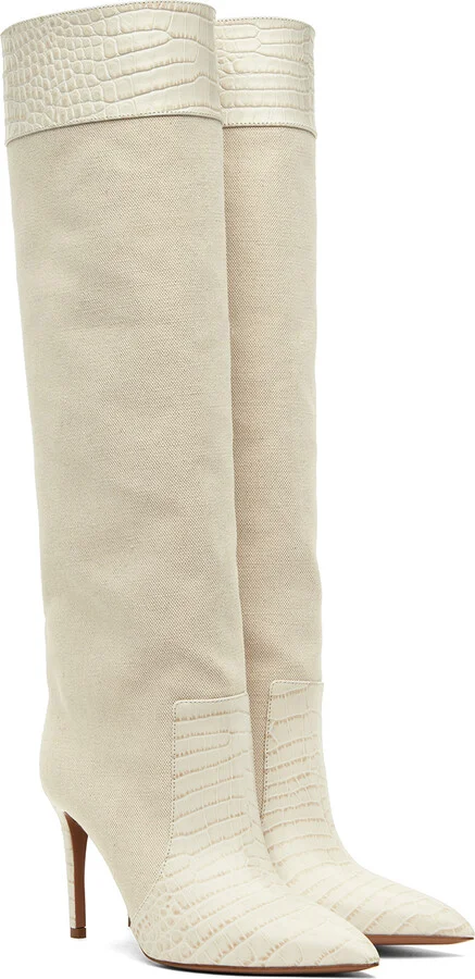 Paris Texas Off-White Stiletto 85 Boots - Image 4
