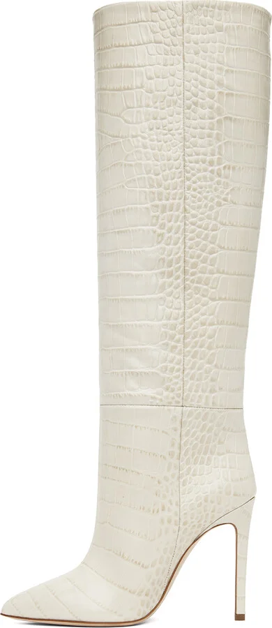 Paris Texas Off-White Stiletto Boots - Image 3