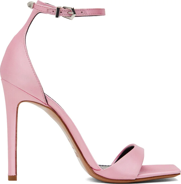 Paris Texas Pink Satin Stiletto Heeled Sandals