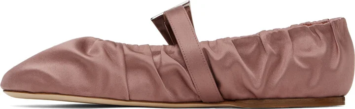 Paris Texas Pink Sveva Plisse Buckle Ballerina Flats - Image 3