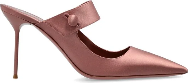 Paris Texas Pointed Toe Satin Mules