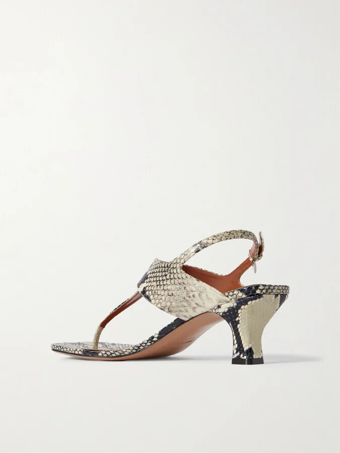 Paris Texas - Portofino Snake-effect Leather Sandals - Animal print - Image 3