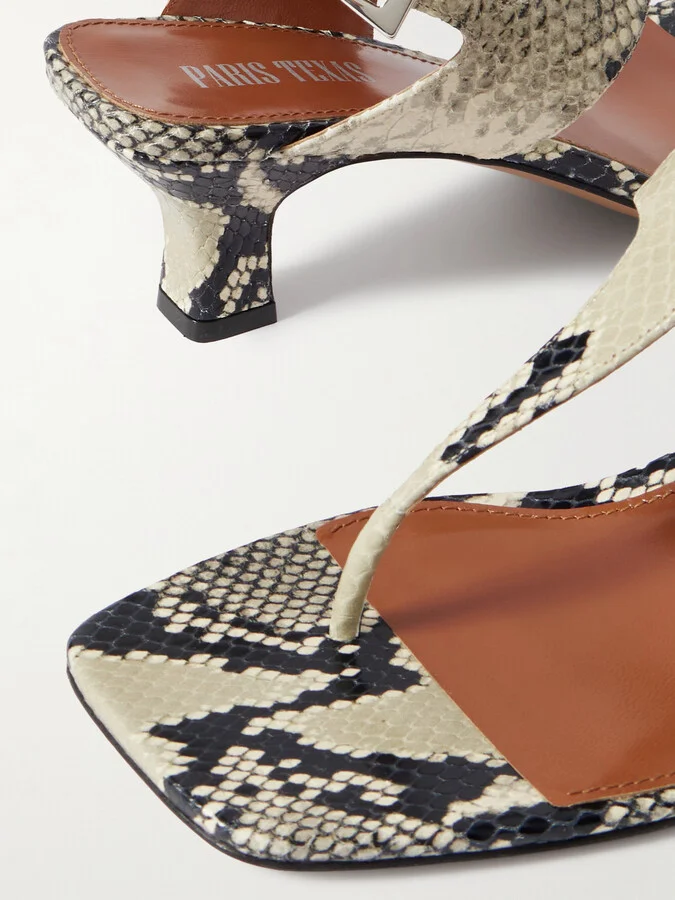 Paris Texas - Portofino Snake-effect Leather Sandals - Animal print - Image 4