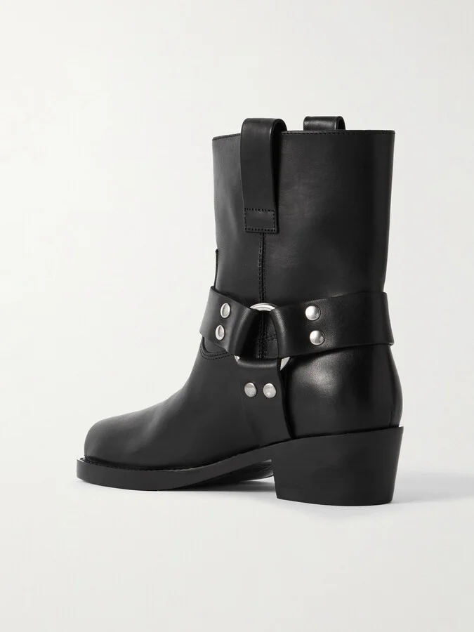 Paris Texas - Roxy Studded Leather Ankle Boots - Black - Image 3