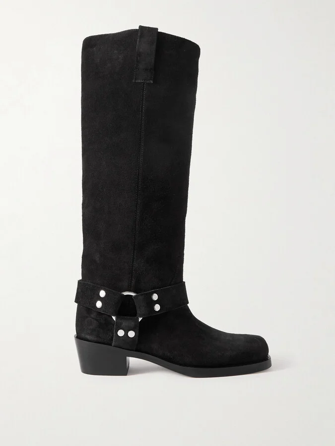 Paris Texas - Roxy Suede Knee Boots - Black