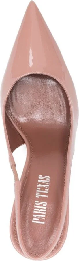 Paris Texas Shiny Leather Slingback In Pink - Image 2