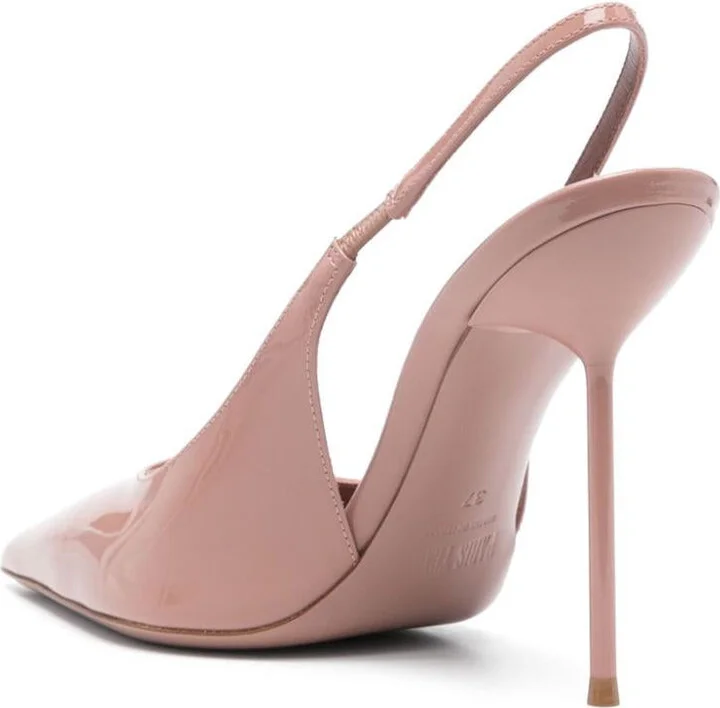 Paris Texas Shiny Leather Slingback In Pink - Image 3