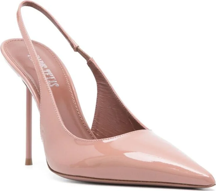 Paris Texas Shiny Leather Slingback In Pink - Image 4