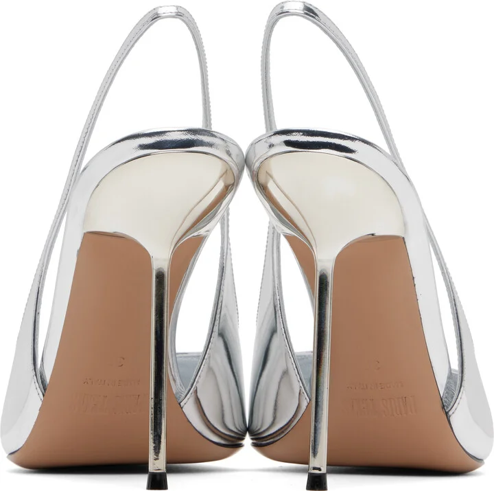 Paris Texas Silver Lidia Slingback Heels - Image 2