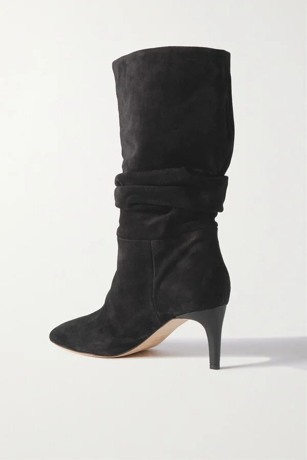 Paris Texas - Slouchy Suede Boots - Black - Image 3