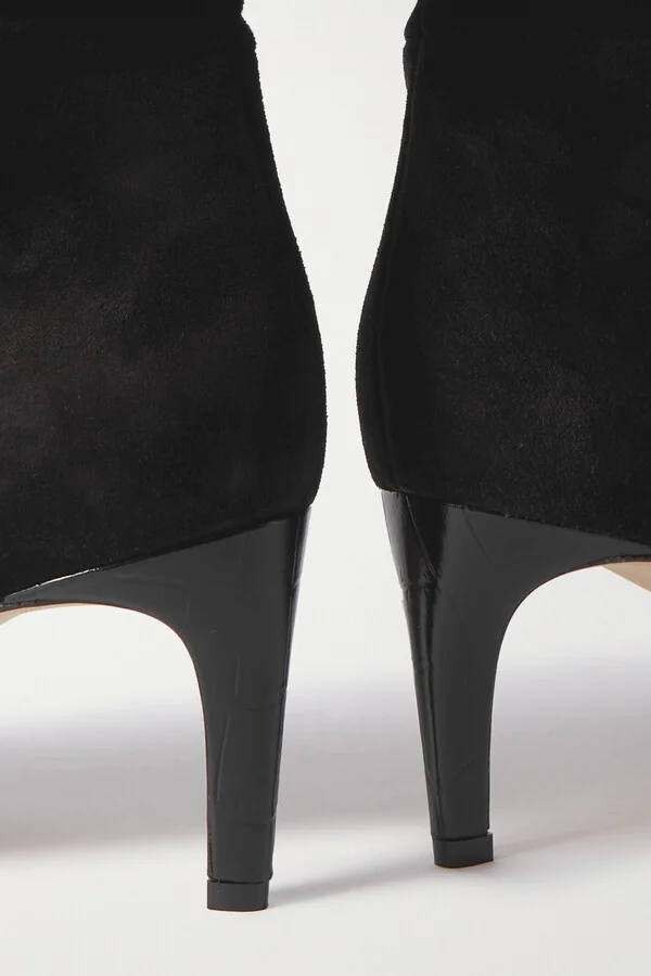 Paris Texas - Slouchy Suede Boots - Black - Image 4