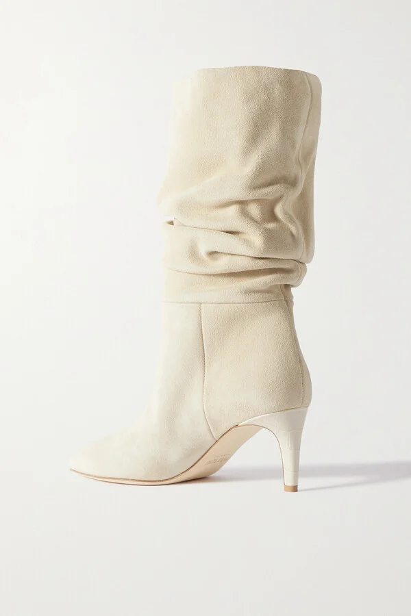 Paris Texas - Slouchy Suede Boots - Neutrals - Image 3