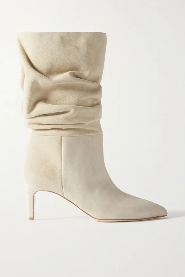Paris Texas - Slouchy Suede Boots - Neutrals
