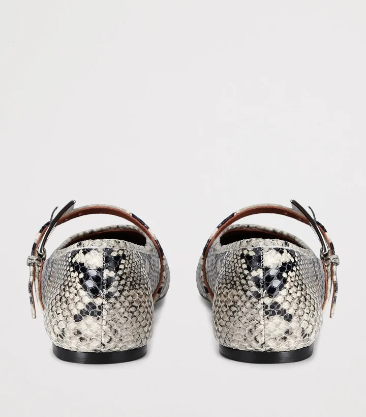 Paris Texas Snake Print Leather Sveva Ballet Flats - Image 2
