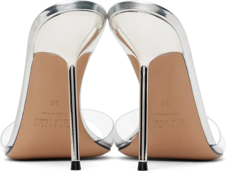 Paris Texas SSENSE Exclusive Silver Lidia Mules - Image 2