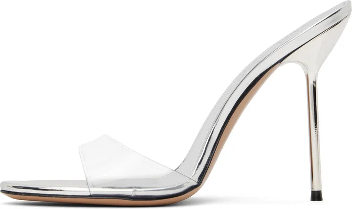 Paris Texas SSENSE Exclusive Silver Lidia Mules - Image 3