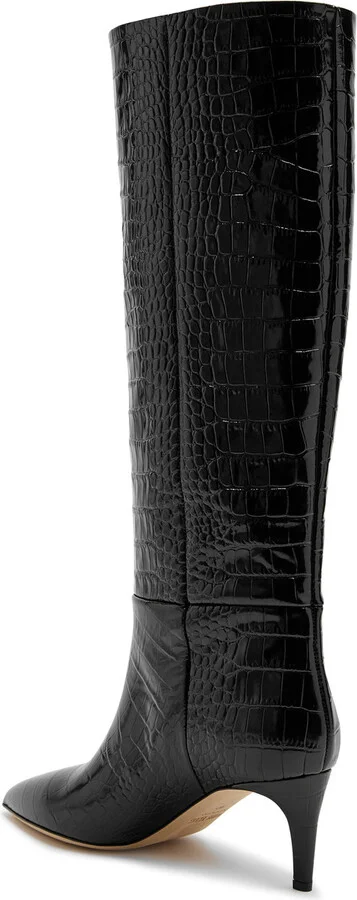 Paris Texas Stiletto 60 Crocodile-effect Leather Knee-high Boots - Image 2