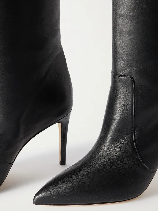Paris Texas - Stiletto Leather Knee Boots - Black - Image 4