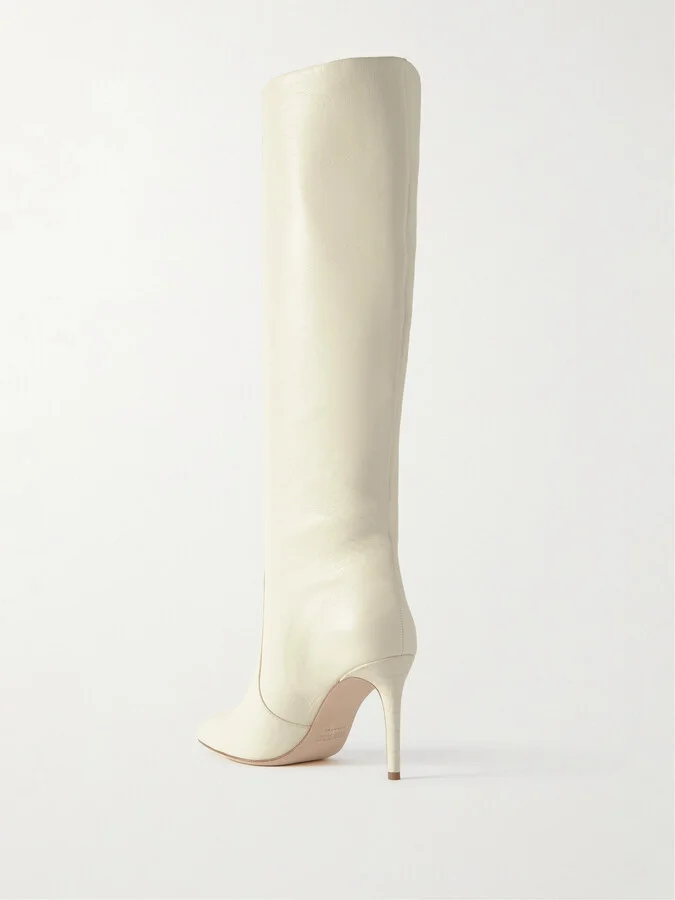 Paris Texas - Stiletto Leather Knee Boots - Cream - Image 3