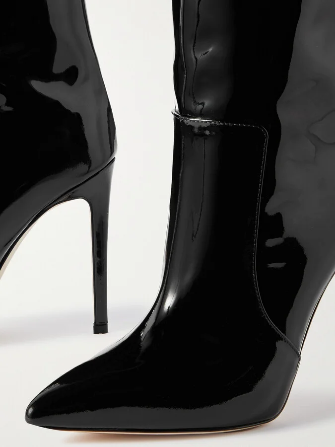 Paris Texas - Stiletto Patent-leather Knee Boots - Black - Image 4