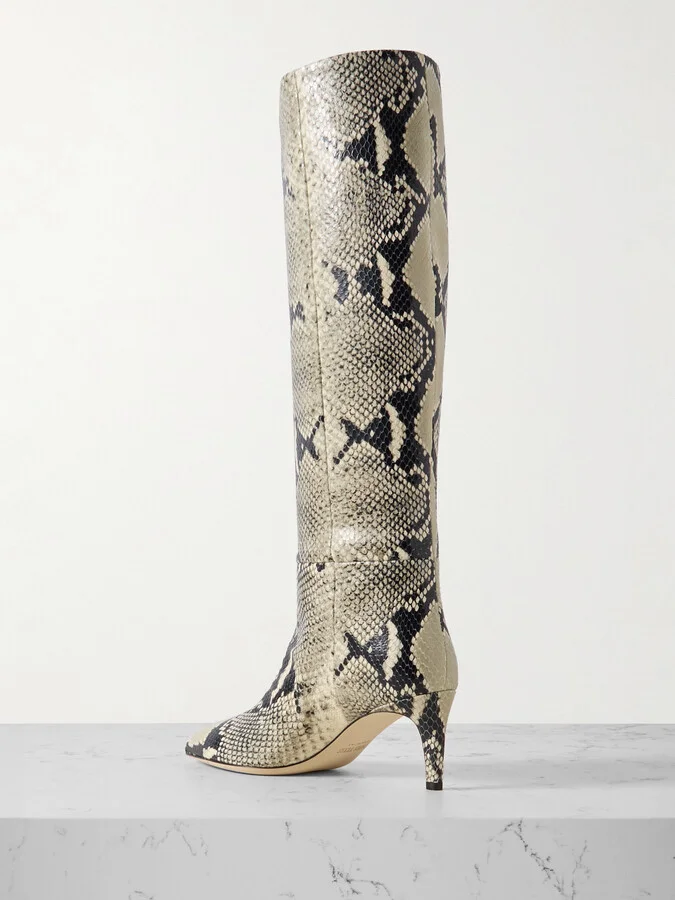 Paris Texas - Stiletto Snake-effect Leather Knee Boots - Animal print - Image 3