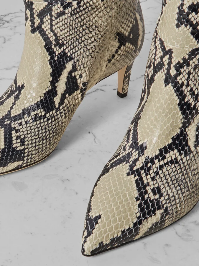 Paris Texas - Stiletto Snake-effect Leather Knee Boots - Animal print - Image 4