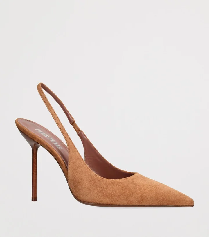 Paris Texas Suede Lidia Slingback Pumps 105 - Image 3