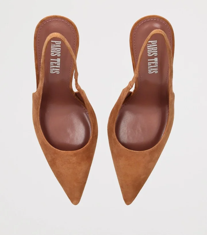 Paris Texas Suede Lidia Slingback Pumps 105 - Image 4