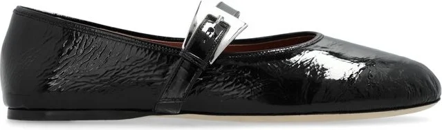 Paris Texas Sveva Patent Buckle Ballet Flat Shoes