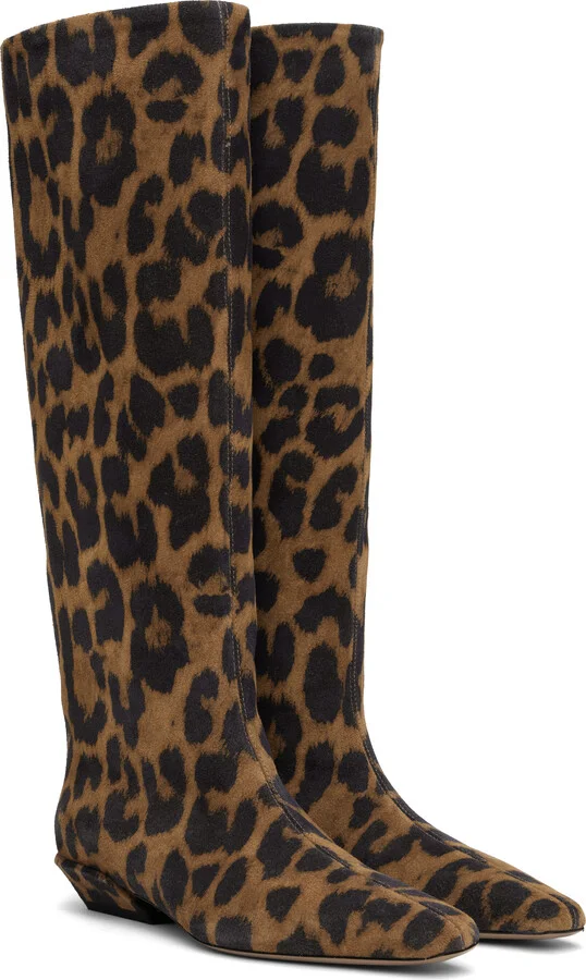 Paris Texas Tan & Black Bettina 25 Tall Boots - Image 4