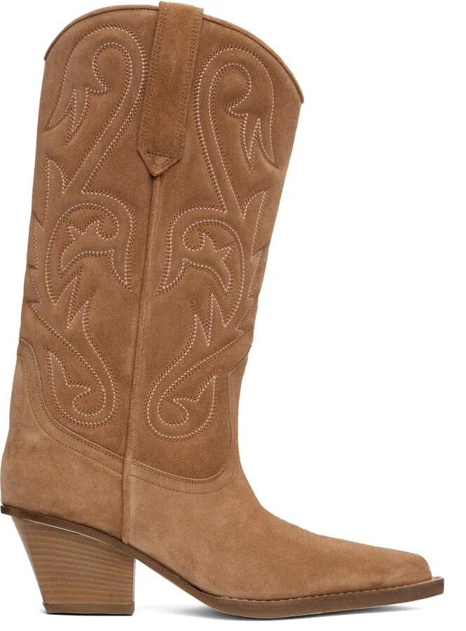 Paris Texas Tan Jacinta Embroidered 60 Boots