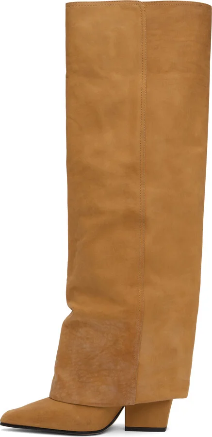 Paris Texas Tan Jane Fold Over Tall Boots - Image 3