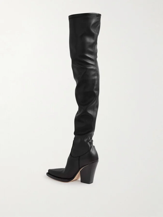 Paris Texas - Vegas Faux Stretch-leather Over-the-knee Boots - Black - Image 3