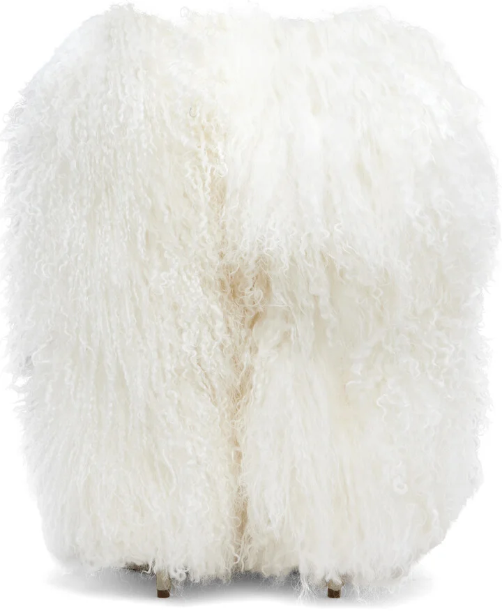 Paris Texas White Furry Stiletto Midcalf Boots - Image 2