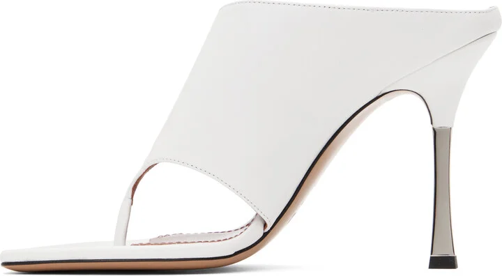 Paris Texas White Lorena Thong 100 Mules - Image 3